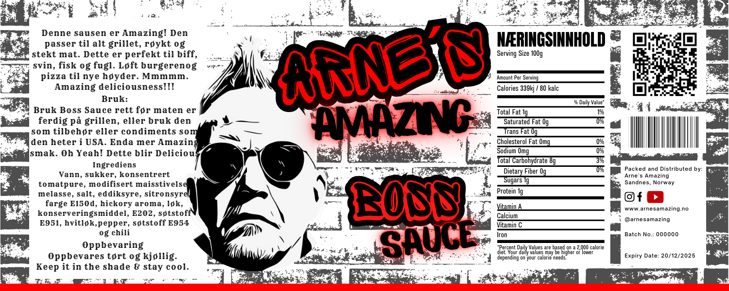 Arne´s Amazing Boss Sauce BBQ Saus 500ml